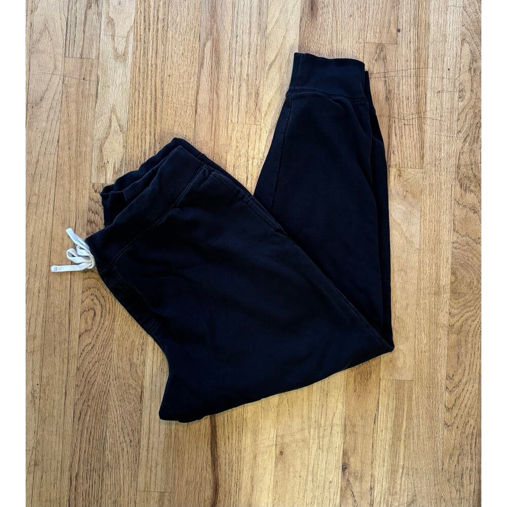 Men’s Lands’ End Black Joggers Sweatpants Lounge Tie Waist Pockets, size XL